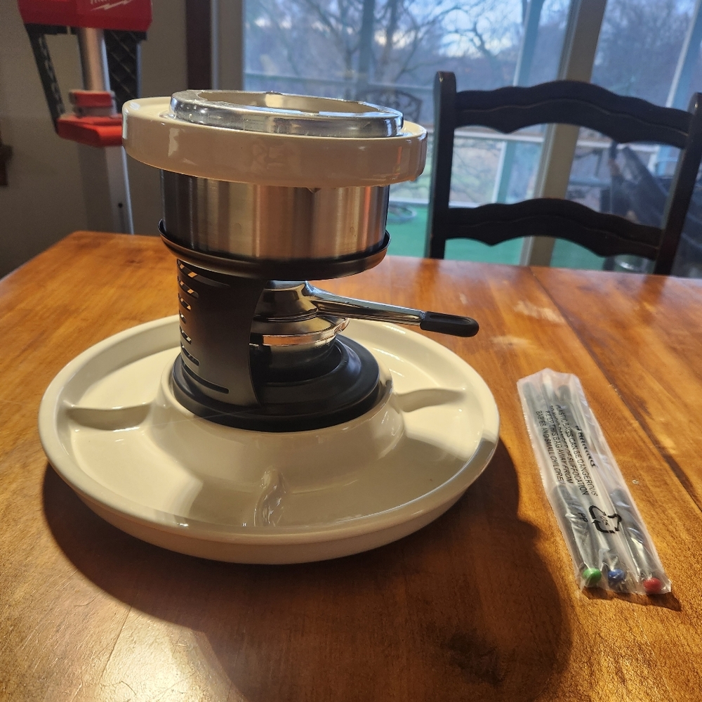 Ceramic Fondue Pot Set for Cheese Chocolate and dips